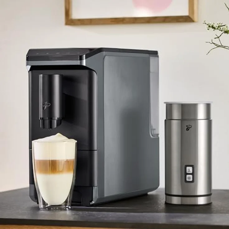 Tchibo Kaffeevollautomat Esperto mini, für Caffè Crema und Espresso, 16cm breit, grau, inklusive Kaffeeprobierset – Bild 5