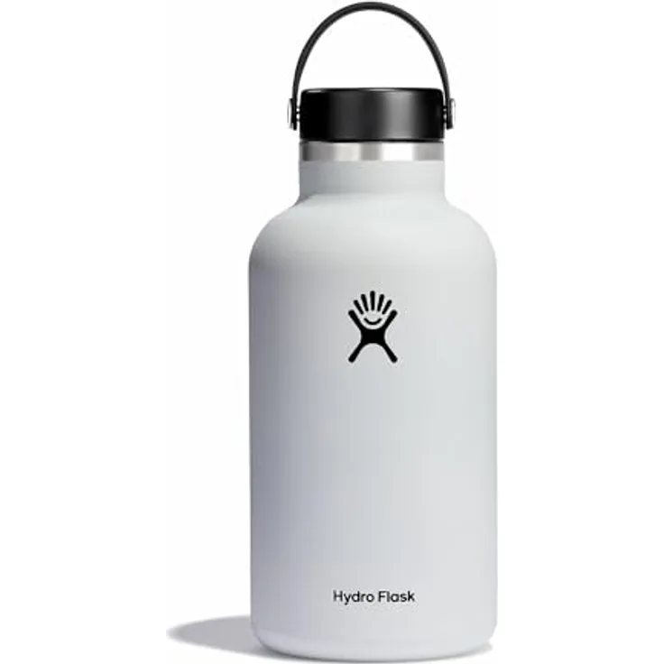 Hydro Flask Wasserflasche 1893 ml (64 oz) Vakuumisoliert mit auslaufsicherem Flex-Verschluss - BPA-frei - Weite Öffnung - White