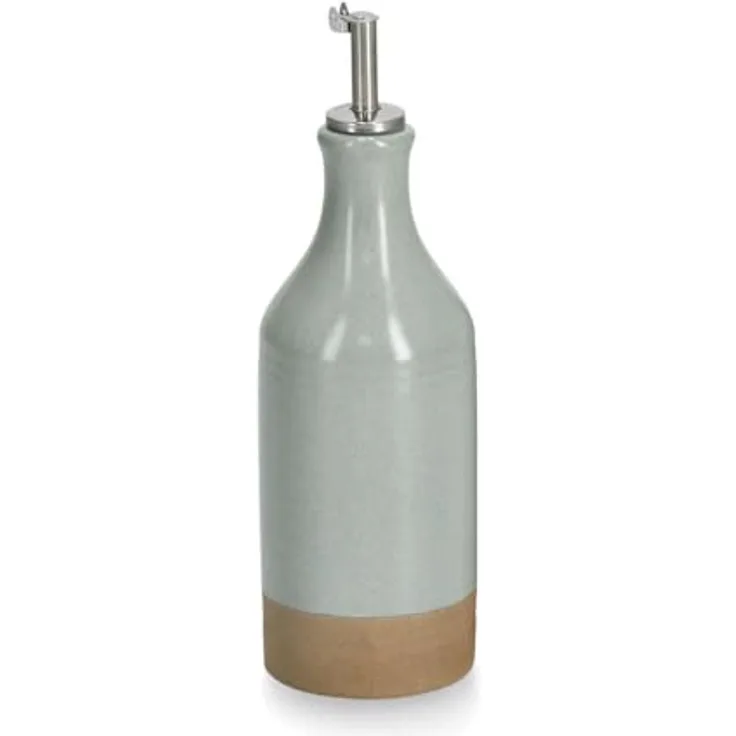 XXXL Olivenölflasche, grau, Keramik, 420 ml mit Dosierer, 7x23.1x7 cm, für Tischkultur & Servieren