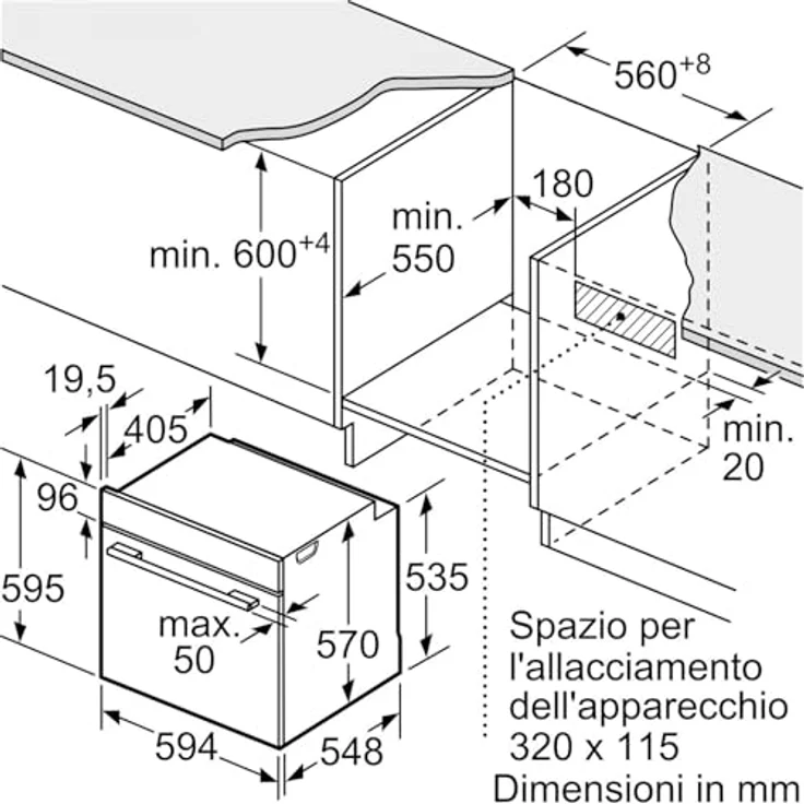 Bosch Forno con vapore HQA334EB4, Einbau-Dampfgarer mit 71 l Kapazität, 8 Kochprogrammen und selbstreinigender Technologie – Bild 3