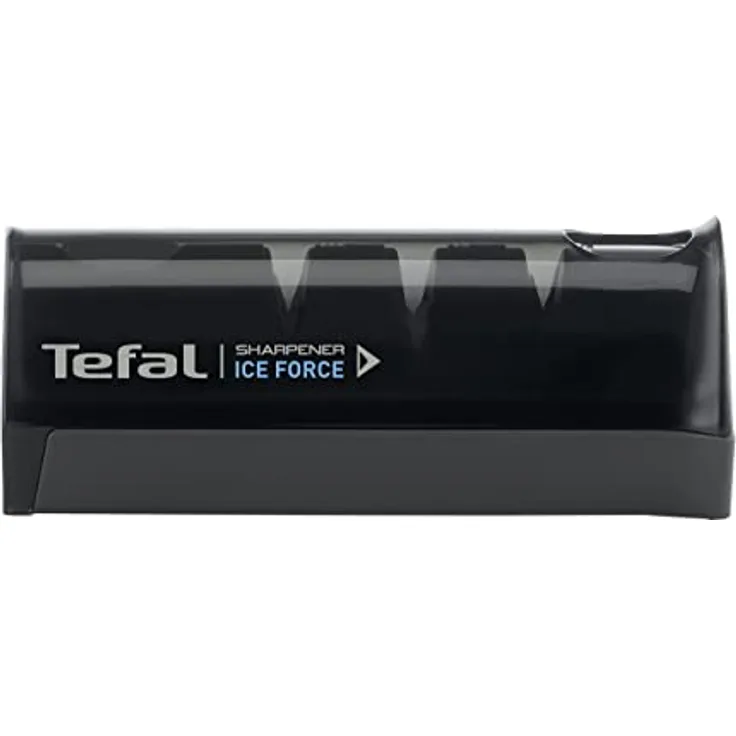 Tefal K26505 Ice Force Messerschärfer | 3-Schritte-Schleifprozess | nachschärfen + ausbessern | gut für Edelstahlmesser | platzsparende Aufbewahrung | japanische Keramikschleifscheibe | Schwarz