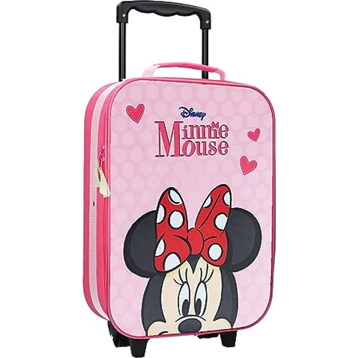 Vadobag Trolley Minnie Mouse Star Of The Show, niedlicher Minnie Mouse-Print, praktische Doppelreißverschluss und ausziehbarer Griff