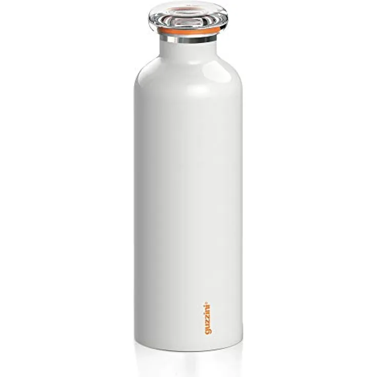 Guzzini - On The Go, ENERGY L Thermosflasche, Trinkflasche Edelstahl - Weiß, Ø 8 x h24 cm | 750 cc - 11670311