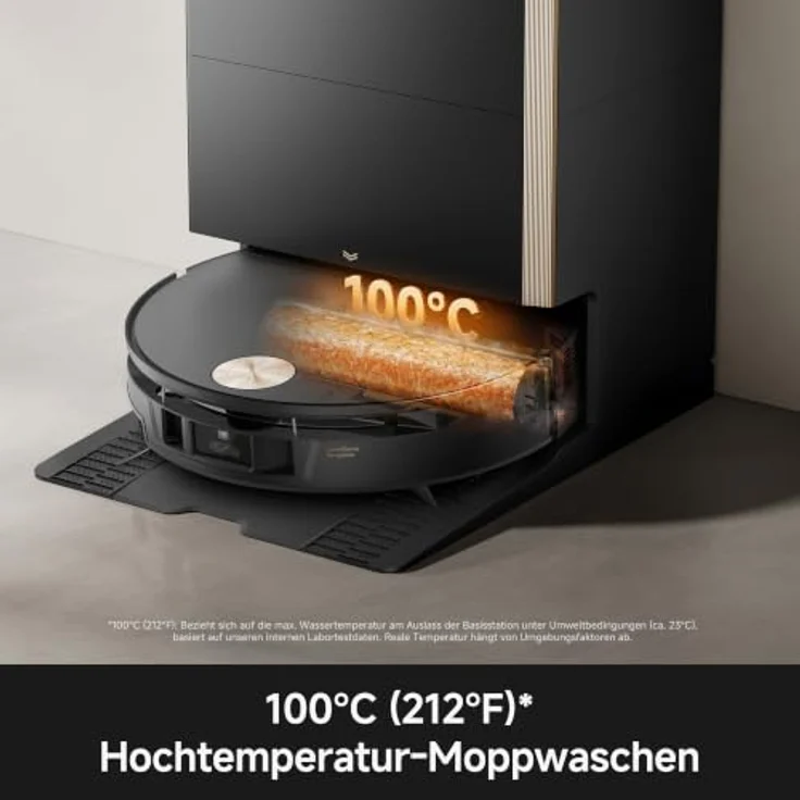 MOVA S70 Ultra Roller, Saugroboter mit 32.000 Pa Saugkraft, HydroForce-Wischen, All-in-One-Station, 100°C Moppwäsche, flach in Schwarz – Bild 10