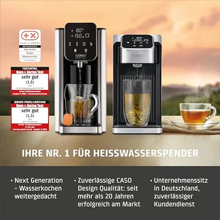 Caso HW630 Teemaschine, 2500 ml, Edelstahl/Schwarz, Temperaturregelung 40-100°C, versandkostenfrei – Bild 11