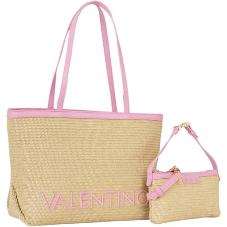 VALENTINO BAGS Maiam Shopper Set, 2-tlg, beige/rosa mit geräumigem Hauptfach und Utensilientasche