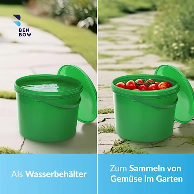 BenBow Eimer mit Deckel 10L Grün BSR-, Luftdicht, Lebensmittelecht, BRC-, auslaufsicher – Bild 5