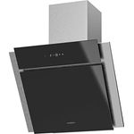 Oranier schwarze kleine schräge Edelstahl Abluft Wandhaube 60 cm Scala - effektive Dunstabzugshaube im Kopffrei-Design