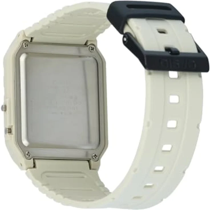 Casio CA-53WB-8BEF, Digitaluhr im Retro-Design mit Taschenrechner, Beige Kunststoffband und blauer Gehäusefarbe – Bild 2