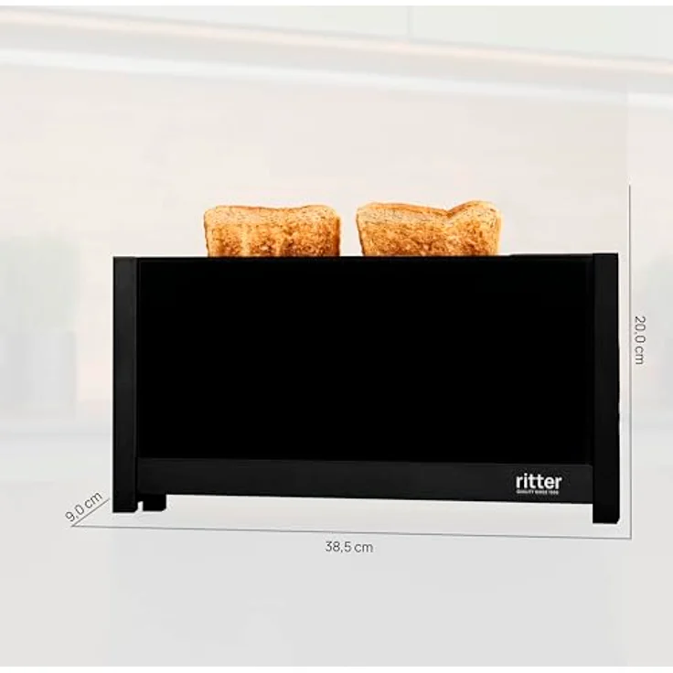 Ritter Toaster volcano 5, Langschlitztoaster mit eleganten Glasfronten, 950W, stufenlose Bräunung, schwarz - Preisvergleich – Bild 5