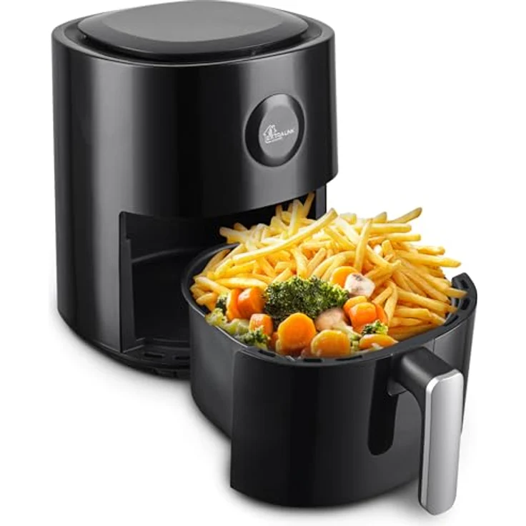 EXTRALINK 1300W Airfryer 4L - Heißluftfritteuse mit 8 Kochfunktionen, LED-Touchscreen - 90% Weniger Fett, Weiß – Bild 1