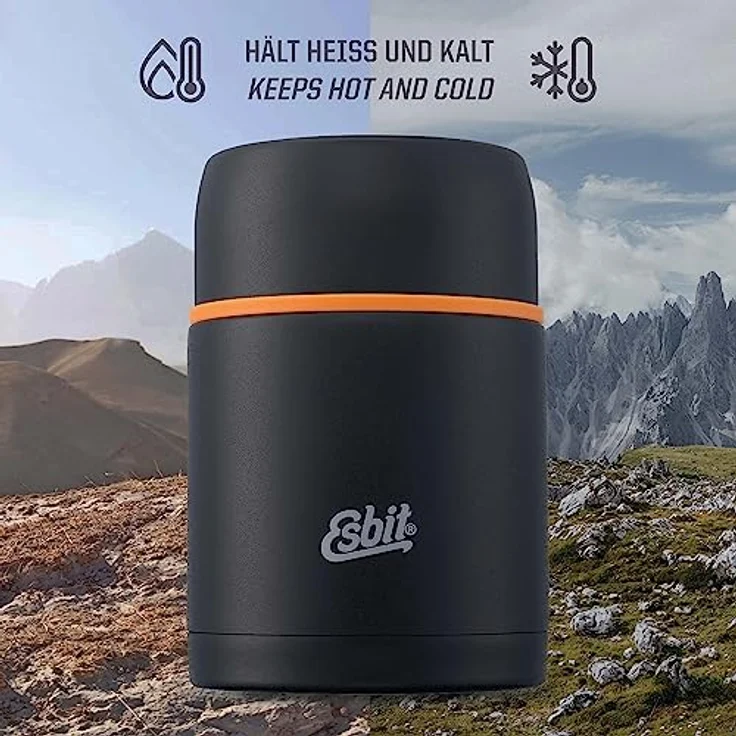 Esbit Thermobehälter | Edelstahl Isolierbehälter | BPA-Frei | Schwarz 750ml warme & kalte Speisen, Lunch – Bild 5