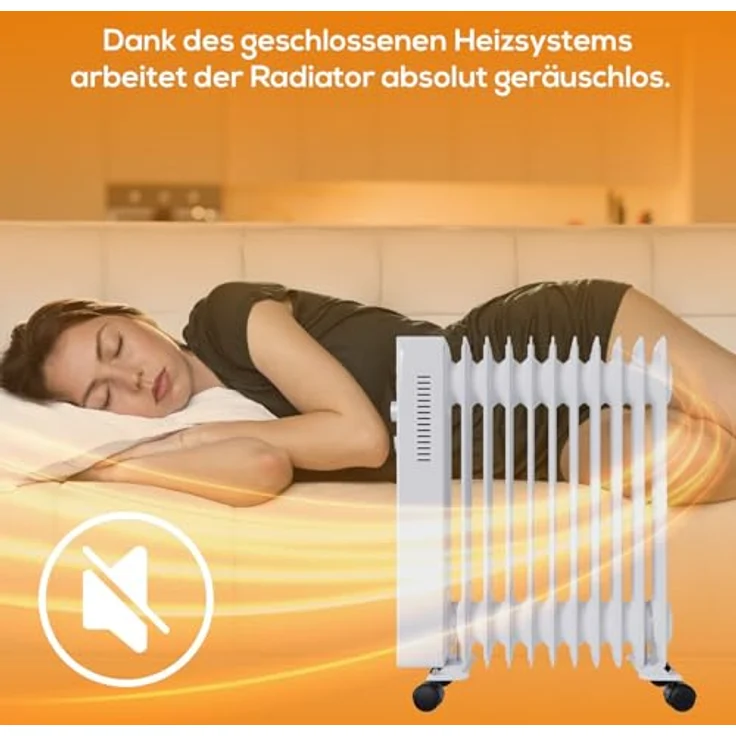 Tronitechnik® Ölradiator TT-OR 211 Elektroheizung Weiß 3 Heizstufen 11 Rippen Energiesparend Thermostat Überhitzungsschutz – Bild 3