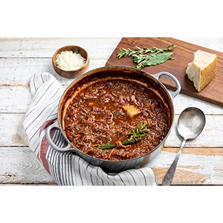 Le Creuset Signature Gusseisen-Bräter mit Deckel, Ø 24 cm, Rund, Für alle Herdarten und Induktion geeignet, Volumen: 4,2 l, Flint – Bild 8