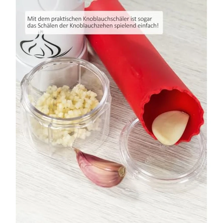 Genius Knoblauch-Schneider G5 Set 3-tlg Knoblauchschäler Knoblauchpresse 19143 – Bild 5