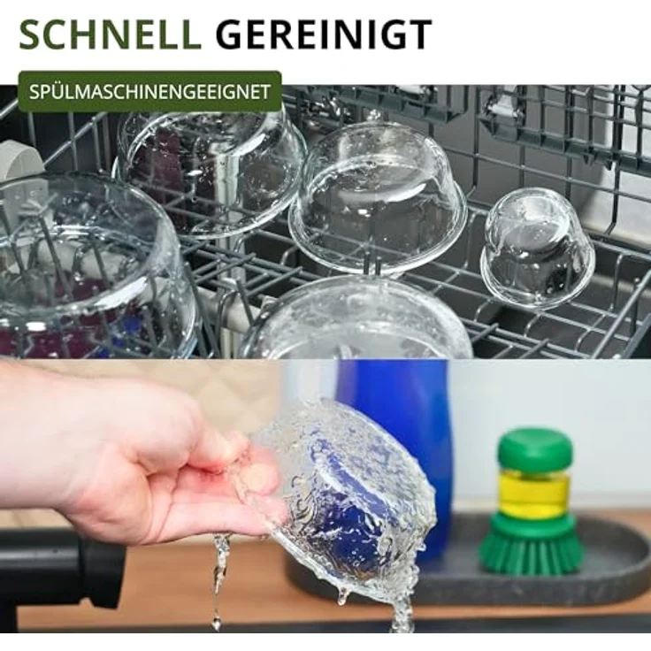 Westmark Glas-Frischhaltedose 650 ml, rund, luftdicht, BPA-frei, mit rotem Dichtungsring, spülmaschinenfest – Bild 9