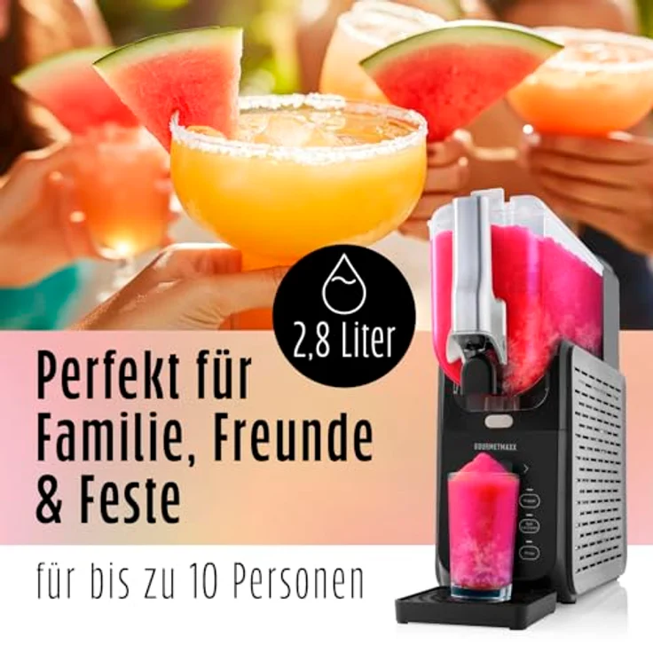 GOURMETmaxx FreezeUp Slush Eis Maschine, 2,8 L Slush Maker mit 5 Modi für Slushies, Milchshakes und Softeis – elektrisch, für bis zu 10 Personen – Bild 4