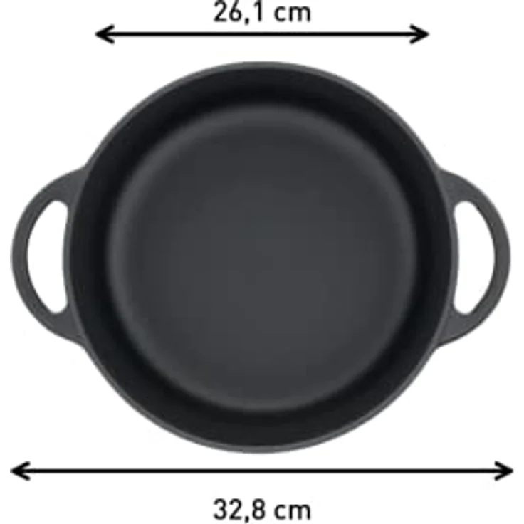 Tefal Pierre GAGNAIRE Heritage Bräter aus Stahlguss, rund, 25 cm / 5,1 l, Induktion, Gußeisen, Schwarz – Bild 2