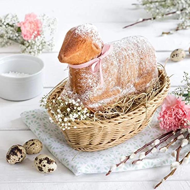 Zenker Lamm Backform, Lammform mit Antihaftbeschichtung für Ostern, Osterlamm-Backform (Kuchenform: ca.275x150x65 mm), Menge: 1 Stück Osterbackform – Bild 8