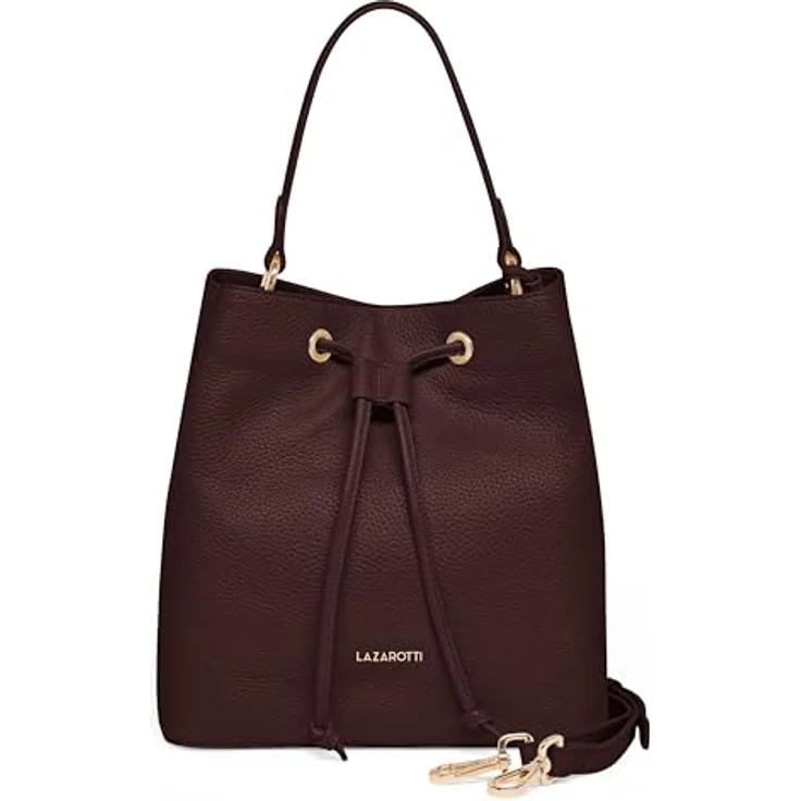 Lazarotti Bologna Leather Beuteltasche, Leder 25 cm mit verstellbarem Umhängeriemen und Innenfächern für optimale Organisation – Bild 1