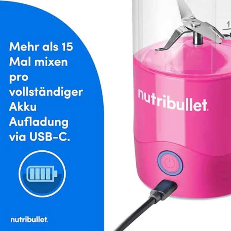 NutriBullet NBP003BP, Standmixer mit leistungsstarkem Motor, rosa – Bild 4