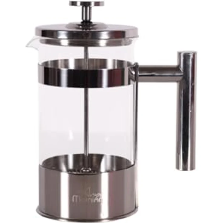 Any Morning French Press Kaffeebereiter, Edelstahl-Kaffeekanne mit Borosilikatglas, 600 ml, für frischen Filterkaffee und Cold Brew, Silber – Bild 1