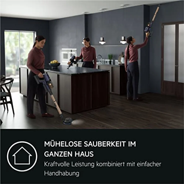 AEG AP81B25WET Handstaubsauger mit Wischfunktion, 60 min Akkubetrieb, Akuwechsel-Option, Indigo Blue – Bild 4