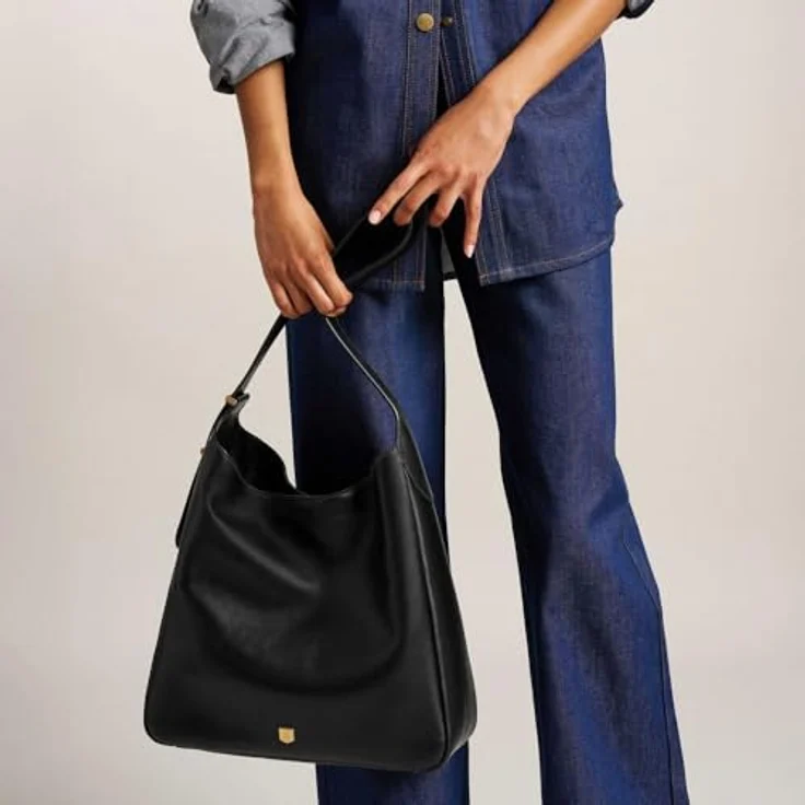 Fossil Dillon Schultertasche Leder 30 cm, Damenhandtasche in Schwarz mit Magnetverschluss und organisiertem Innenleben – Bild 2