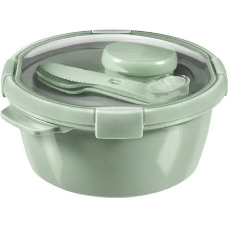 Curver Frischhaltedose 'smart to go eco lunch' Kit 113152, 100% recyceltes Polypropylen, inkl. Besteck, Tray und Dressingbecher, luft- und wasserdicht