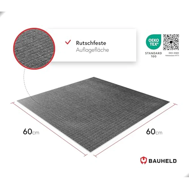 BAUHELD® Universal Waschmaschinen-Auflage [60x60cm], rutschfeste und pflegeleichte Abdeckung mit Vinyl-Beschichtung in Metallic, Made in Germany – Bild 2