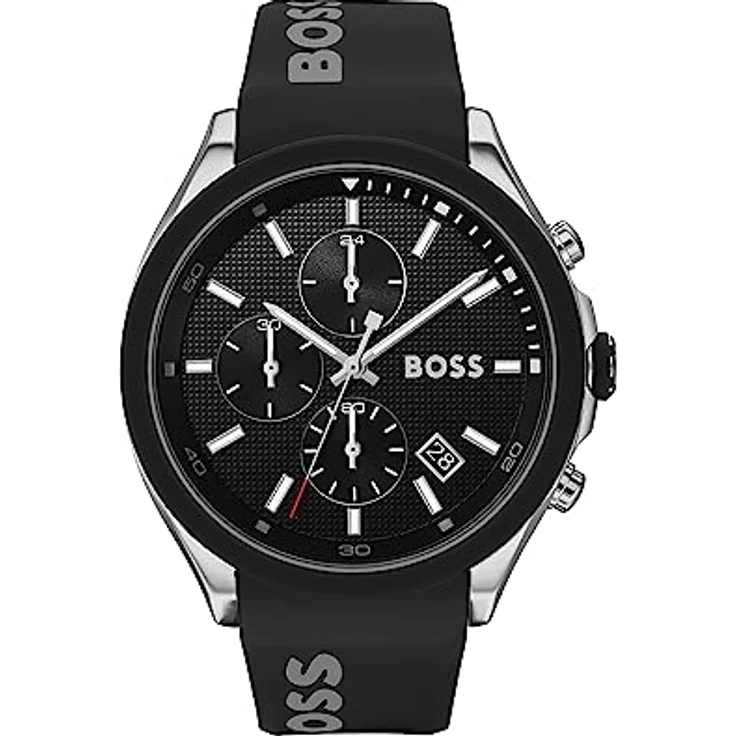 BOSS Chronograph Quarz Uhr für Herren mit Schwarzes Silikonarmband - 1513716 – Bild 1
