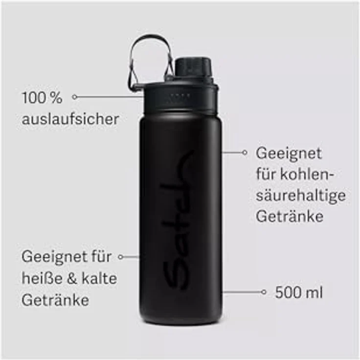 Satch Trinkflasche Black Steel – Bild 2