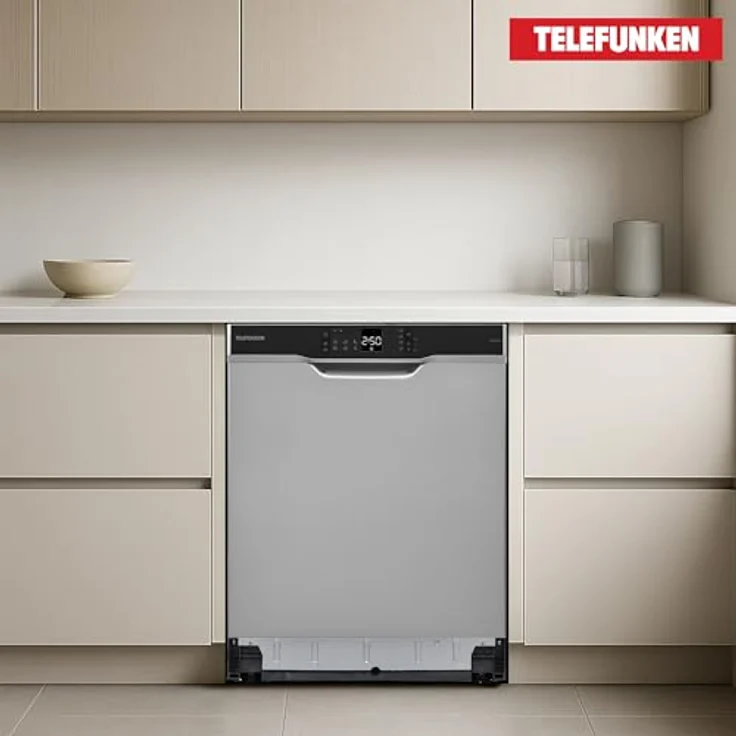 Telefunken GEU6012DI Unterbau Geschirrspüler, Spülmaschine Silber, 12 Maßgedecke, 6 Programme, AquaStop, 45 dB – Bild 7