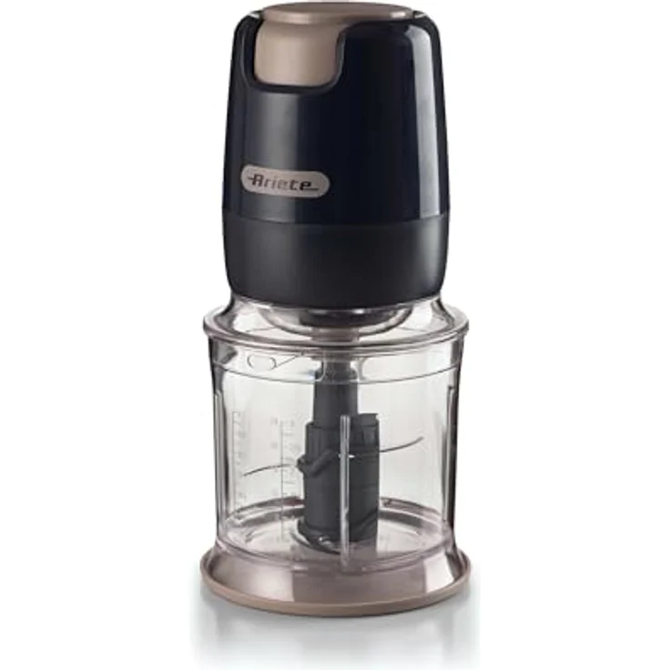 Ariete 437 Zerkleinerer Breakfast, 400 W, 700 ml, 4 Edelstahlklingen, 2 Geschwindigkeiten, rutschfeste Basis, dunkelgrau – Bild 1
