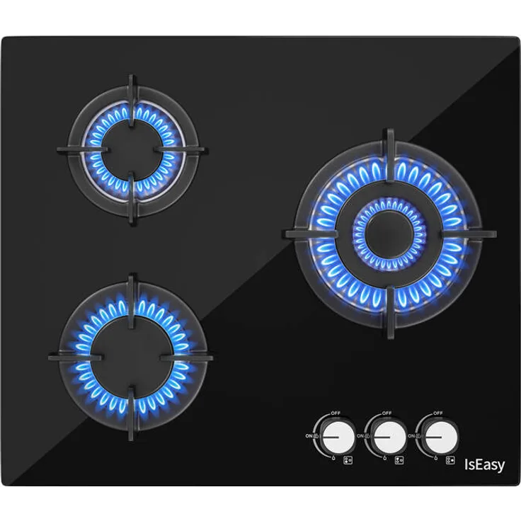 IsEasy MGBG-603 Elektrokochfeld mit 3 Heizzonen, 3.3 kW Gesamtleistung, Glasoberfläche