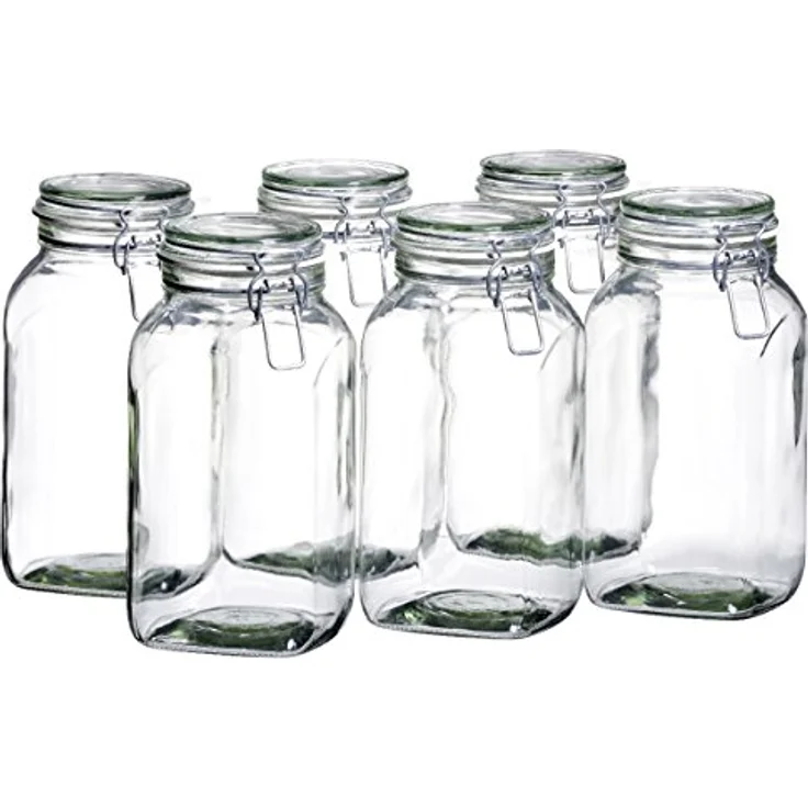 MÄSER 925343 Gothika, Einmachgläser groß, 6er Set à 2,5 l, made in Germany, Vorratsgläser mit Deckel und Drahtbügel zum luftdichten Aufbewahren, Einkochen und Einlegen, Glas, transparent – Bild 2