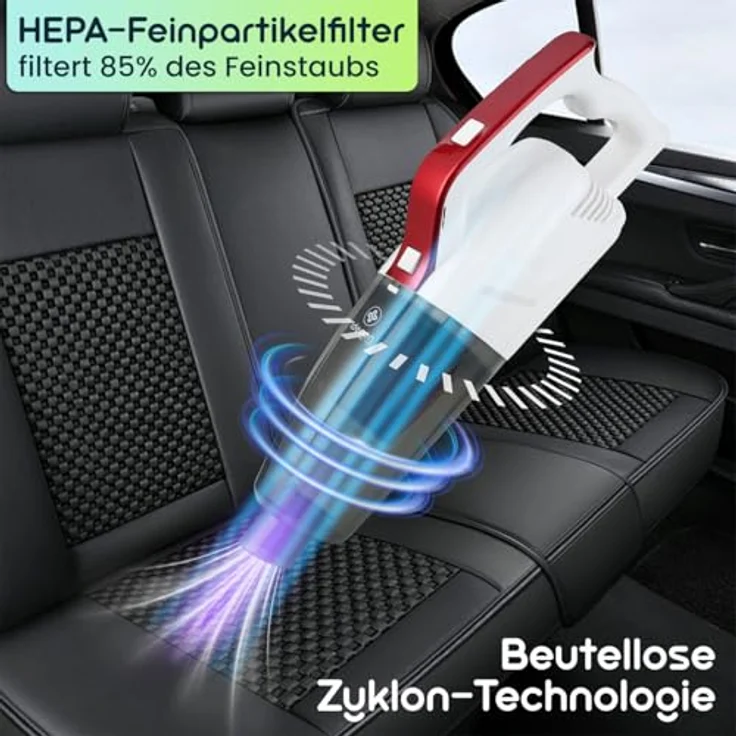 ideoon 2in1 Akku-Staubsauger Nass- & Trocken, 7 kPa Saugleistung, HEPA-Filter, kabellos und beutellos für Haus und Auto – Bild 5