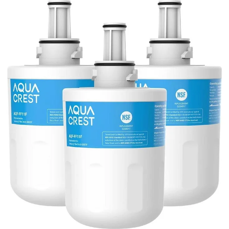 AQUA CREST Wasserfilter Ersatz für Samsung DA29-00003F, 3 Stück, kompatibel mit HAFIN1, DA29-00003A, DA29-00003B, NSF/ANSI zertifiziert, einfache Installation