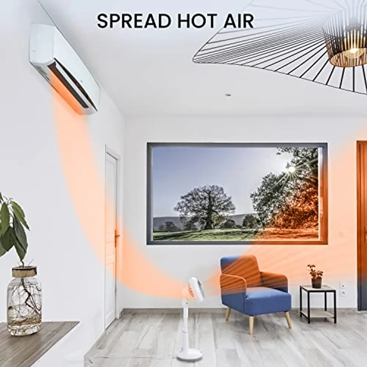 Woozoo, Ultra starker & leiser Standventilator, 37m², Reichweite 31m, Multidirektionale Oszillation, Fernbedienung, DC-Motor, Wohnzimmer - Woozoo STF-DC15T - Weiß – Bild 3