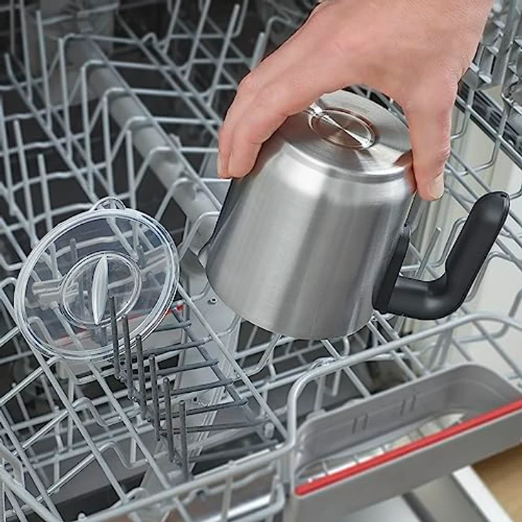 SEVERIN Milchaufschäumer, elektrischer Milchaufschäumer mit Edelstahl-Milchbehälter, Milchschäumer für kaltes und warmes Aufschäumen, schwarz/silber/Edelstahl, SM 3588 – Bild 5