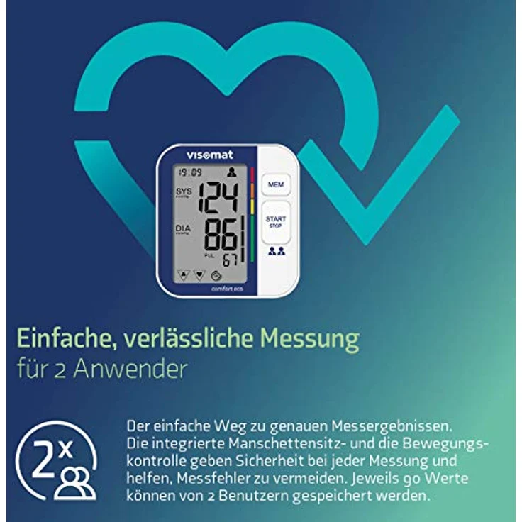visomat comfort eco - Oberarm Blutdruckmessgerät, vollautomatische und sichere Blutdruckmessung, validierte Messgenauigkeit, Hersteller mit über 40Jahren Erfahrung – Bild 3