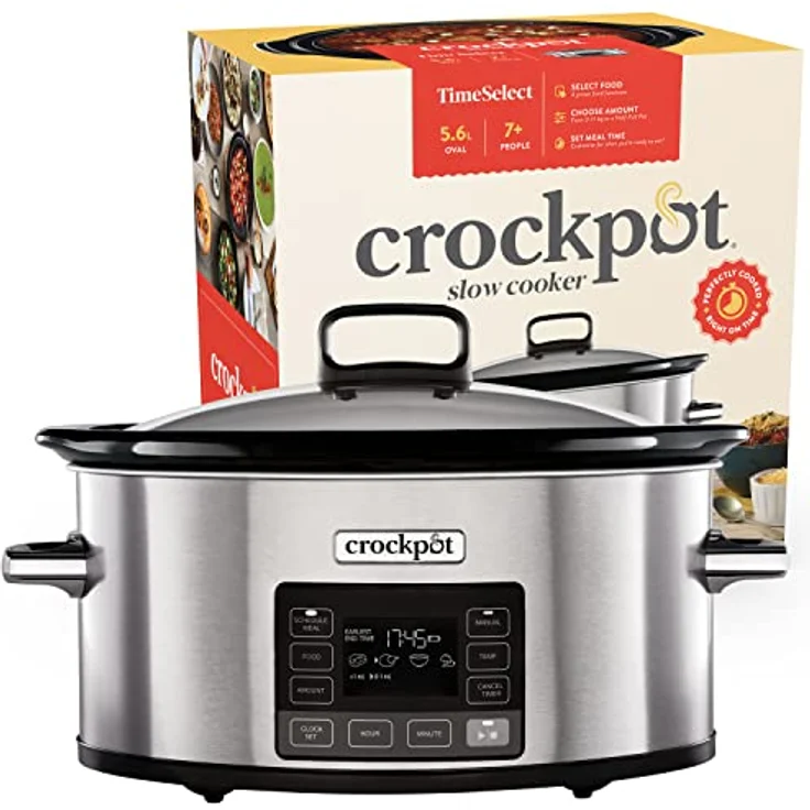 Crock-Pot CSC066X digitaler Schongarer, 240w, 5,6L ,Glasdeckel, Timer, Edelstahl, silber – Bild 2