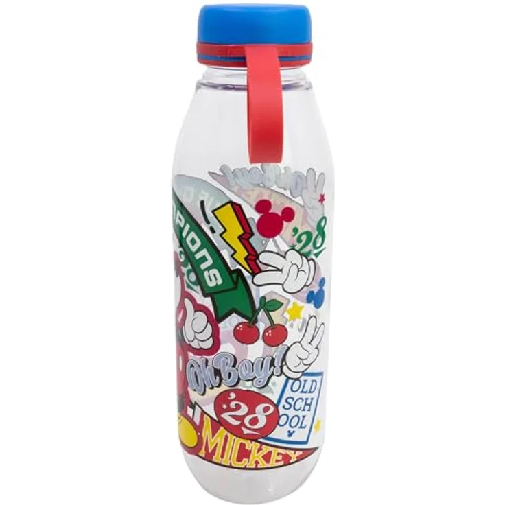 Disney Mickey Mouse Trinkflasche, 650 ml Ecozen Wasserflasche mit Trageschlaufe, mehrfarbig für Schule, Sport und Ausflüge – Bild 3