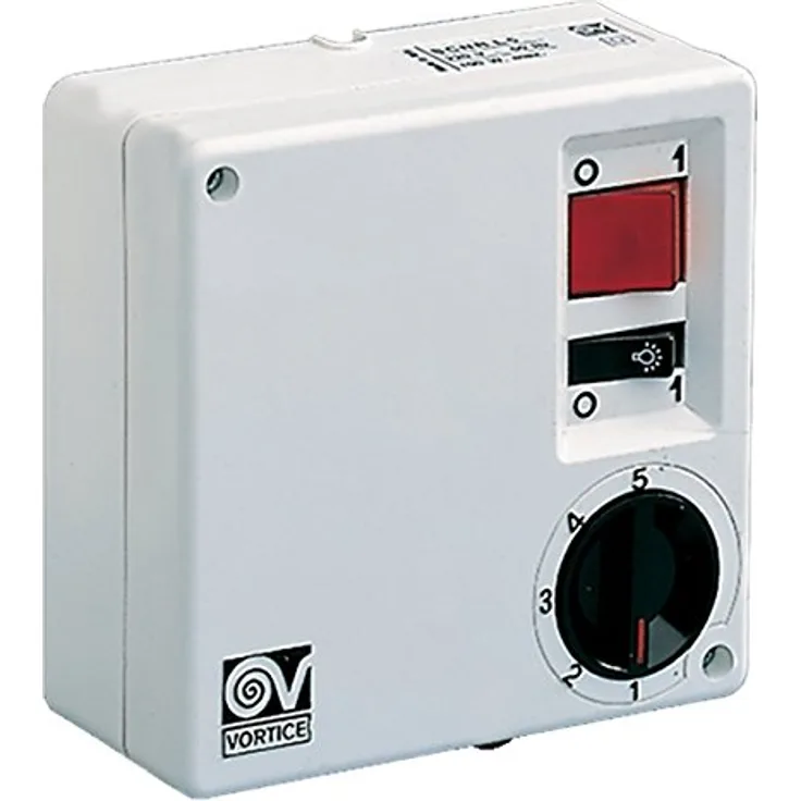 Vortice SCRR5L Ventilatorgeschwindigkeitsregler, 5-Stufen-Trafo mit beleuchtetem Schalter, Weiß