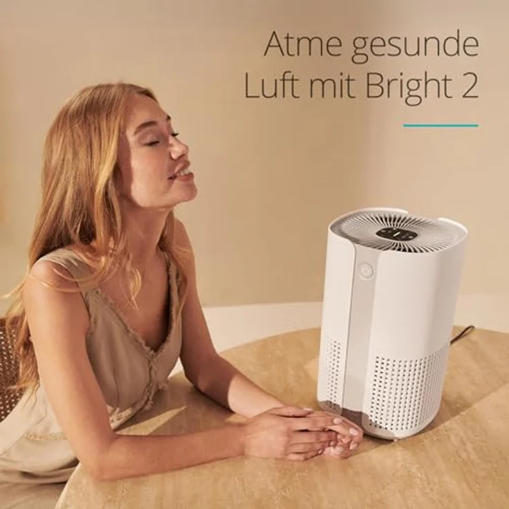 Duux Bright 2, Smart Luftreiniger mit 210 CADR, automatisierter Luftqualitätsanzeige, Ionisator und 99,97% Filterung bis 42m² - Weiß – Bild 2