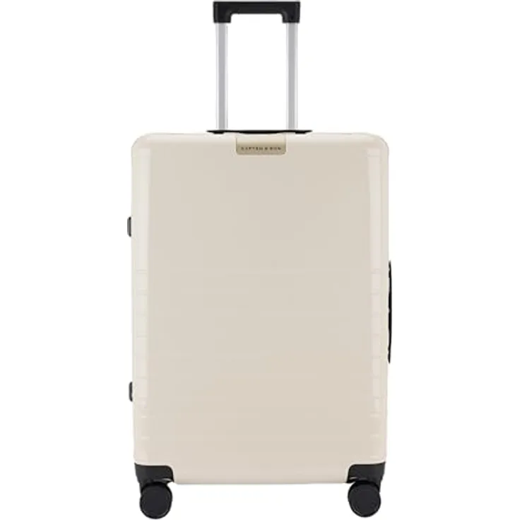 Kapten & Son Heathrow Essential Check-In, Hartschalenkoffer groß 82 L in Sandstone mit austauschbaren 360°-Rollen und TSA-Gepäckschloss