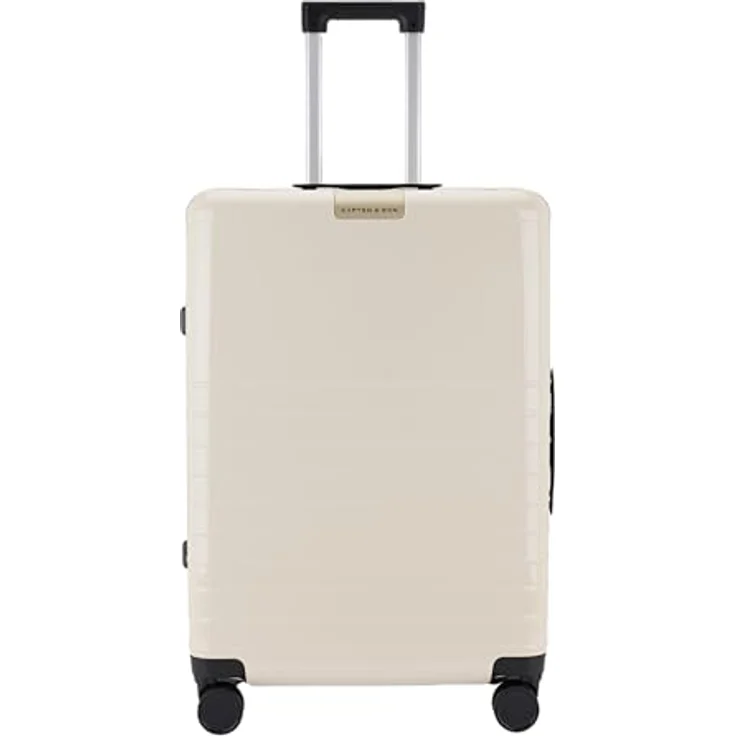 Kapten & Son Heathrow Essential Check-In, Hartschalenkoffer groß 82 L in Sandstone mit austauschbaren 360°-Rollen und TSA-Gepäckschloss – Bild 1