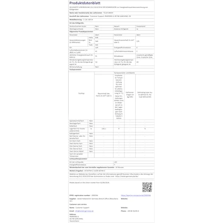 Telefunken C-135-100 Kühlschrank ohne Gefrierfach | Freistehend | 135 Liter | LED-Beleuchtung – Bild 10