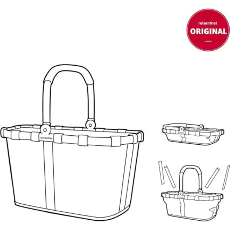 Reisenthel carrybag Shopper, zusammenklappbarer Einkaufskorb mit stabilem Aluminiumrahmen, wasserabweisendes Polyester, nude – Bild 7
