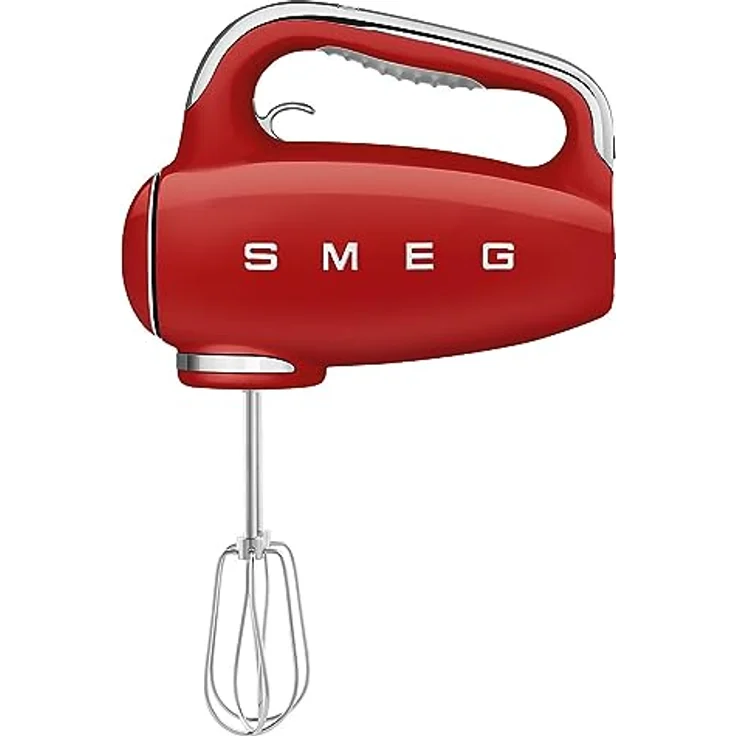 Smeg HMF01RDEU Handmixer im 50er Jahre, 250W, 9 Geschwindigkeiten, Kunststoff, rot – Bild 2
